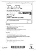A Level Edexel Psychology 2023 Question paper 2