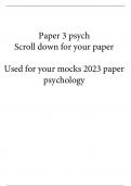 A level Edexel psychology 2023 Question Paper 3