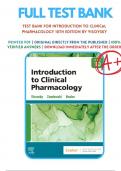 TEST BANK FOR INTRODUCTION TO CLINICAL PHARMACOLOGY 10TH ED BY VISOVSK CH 1-20 2024 SOLUTION 
