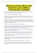 BIO WGU STUDY FOR OA C190  QUESTION AND CORRECT  ANSWER 100% VERIFIED