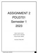PDU3701 Marked Assignment 2: 88%