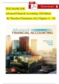Test Bank For Advanced Financial Accounting 13th Edition By Theodore Christensen, Complete Chapters 1 - 20, Verified Newest Version