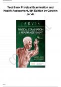 Physical Examination and Health Assessment 9thEdition by CarolynJarvis, Ann Eckhardt Test Bank / All Chapters 1-32/FullComplete2023/2024