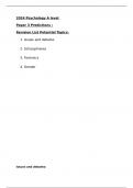 2024 AQA Alevel Psychology Exam Questions Topics List Revision Lists Key Areas to revise