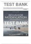 Test Bank For Behavior Modification: What It Is and How To Do It 12th Edition by Garry Martin, Joseph J. Pear ,All Chapters, ISBN:9780815366546|Complete Guide A+