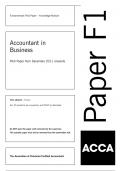  Accountant in  Business Paper F1