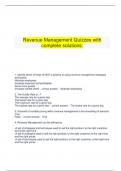     Revenue Management Quizzes with complete solutions.