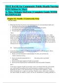 TEST BANK for Community Public Health Nursing  8TH Edition by Mary  A. Nies, Melanie McEwen | Complete Guide WITH RATIONALES  Chapter 01: Health: A Community View 