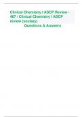 Clinical Chemistry I ASCP Review - 467 / Clinical Chemistry I ASCP  review (youlazy