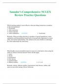 Saunder's Comprehensive NCLEX Review Practice Questions