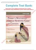 Complete Test Bank: Study Guide for Perry's Maternal Child Nursing Care 3rd Edition   by Lisa Keenan-Lindsay RN MN PNC(C) (Author) Latest update Graded A+     