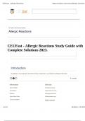 CEUFast - Allergic Reactions Study Guide with Complete Solutions 2023.