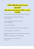 ATR72-600 Hydraulic System 2024/2025 Questions And Answers 100% correct Verified