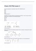 Organic Chemistry I - Practice Question for Exam 3 | CHEM 210 PSU exam 3