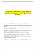     Texas Real Estate Exam; STATE portion questions and answers 100% guaranteed success.