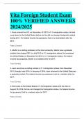 BEST ANSWERS Vita Foreign Student Exam 100% VERIFIED ANSWERS  2024/2025