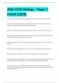 AQA GCSE Biology - Paper 1 EXAM (2024)
