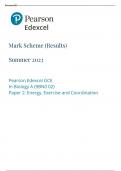 A-Level Edexcel 2023 Biology A Paper 2 Mark Scheme
