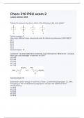 Organic Chemistry I - Practice Question for Exam 2 | CHEM 210 PSU exam 2