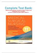 Complete Test Bank:  Medical-Surgical Nursing: Concepts for Clinical Judgment and Collaborative Care 11th Edition by Donna D. Ignatavicius latest Update Graded A+.  