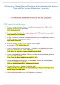 ATI Proctored Ultimate Maternal Newborn Review Questions with Answers Maternal-Child Nursing (Chamberlain University)