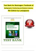 Bontrager's Textbook of Radiographic Positioning and Related Anatomy, 9th Edition Test Bank by John Lampignano, All Chapters 1 - 20