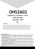OHS2602 Assignment 2 (ANSWERS) Semester 1 2024 - DISTINCTION GUARANTEED