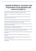 Animals in Disasters: Awareness and  Preparedness Exam Questions and  Answers Graded A+
