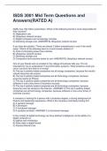 ISDS 3001 Mid Term Questions and Answers(RATED A)