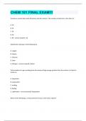 CHEM 101 FINAL EXAM!!! Questions and answers latest update