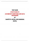 Test Bank For Study Guide to  Accompany Computers and Data Processing By Harvey M. Deitel and Barbara Deitel |All Chapters,  2024|