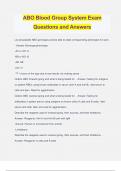 ABO Blood Group System Exam Questions and Answers