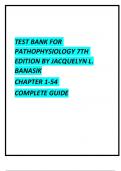 Test bank for pathophysiology 7th edition by jacquelyn l banasik chapter 1 54 complete guide