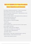 PSY 317 EXAM 3 Ch 7 Neo-Freudians Exam Questions and Answers