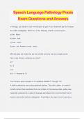 Speech Language Pathology Praxis Exam Questions and Answers