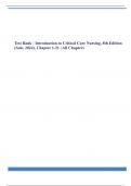 Test Bank - Introduction to Critical Care Nursing, 8th Edition (Sole, 2021), Chapter 1-21 | All Chapters
