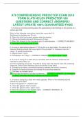 ATI COMPREHENSIVE PREDICTOR EXAM 2019 FORM B| ATI NCLEX PREDICTOR 180  QUESTIONS AND CORRECT ANSWERS// LATEST UPDATE 100% GUARANTEED PASS    1. A nurse is providing teaching about the gastrostomy tube feedings to the parents of a school age child. Which o