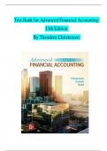 Test Bank For Advanced Financial Accounting 13th Edition By Theodore Christensen, Complete Chapters 1 - 20, Verified Newest Version