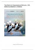 Test Bank for Organizational Behavior, 19th edition by Stephen P. Robbins