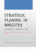 MNG3701 strategic planning III assignment 1 semester 1 2024 