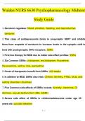WALDEN NURS6630|NURS 6630 PSYCHOPHARMACOLGY Midterm Study Guide Questions and Answers (2024 / 2025) (Verified Answers)