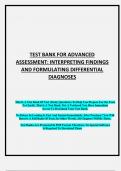 TEST BANK For Advanced Assessment Interpreting Findings and Formulating Differential Diagnoses, 5th Edition by Goolsby, Verified Chapters 1 - 22 | ANSWERS VERIFIED BY EXPERTS