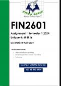 FIN2601 Assignment 1 (QUALITY ANSWERS) Semester 1 2024