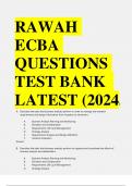 RAWAH ECBA QUESTIONS TEST BANK  LATEST (2024