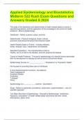 Applied Epidemiology and Biostatistics Midterm 522 Rush Exam Questions and Answers Graded A 2024 