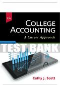 Test Bank For College Accounting: A Career Approach - 13th - 2018 All Chapters - 9781337280570