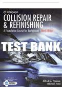 Test Bank For Collision Repair and Refinishing: A Foundation Course for Technicians - 3rd - 2018 All Chapters - 9781305949942