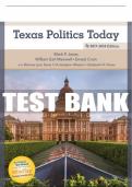 Test Bank For Texas Politics Today 2017-2018 Edition - 18th - 2018 All Chapters - 9781305952188
