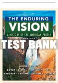 Test Bank For The Enduring Vision: A History of the American People, Volume I: To 1877 - 9th - 2018 All Chapters - 9781337113762