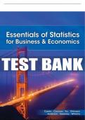 Test Bank For Essentials of Statistics for Business & Economics - 10th - 2024 All Chapters - 9780357716014